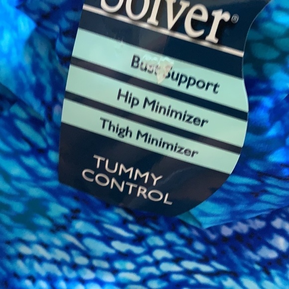 NWT shape solver size 8 one piece swimsuit blue navy tummy control Reflections - Picture 10 of 12